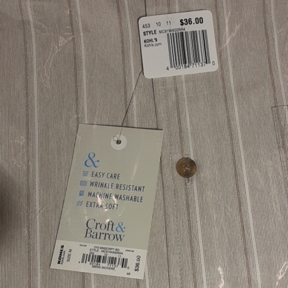 NWT Croft and Barrow Button Up Shirt - Picture 2 of 3